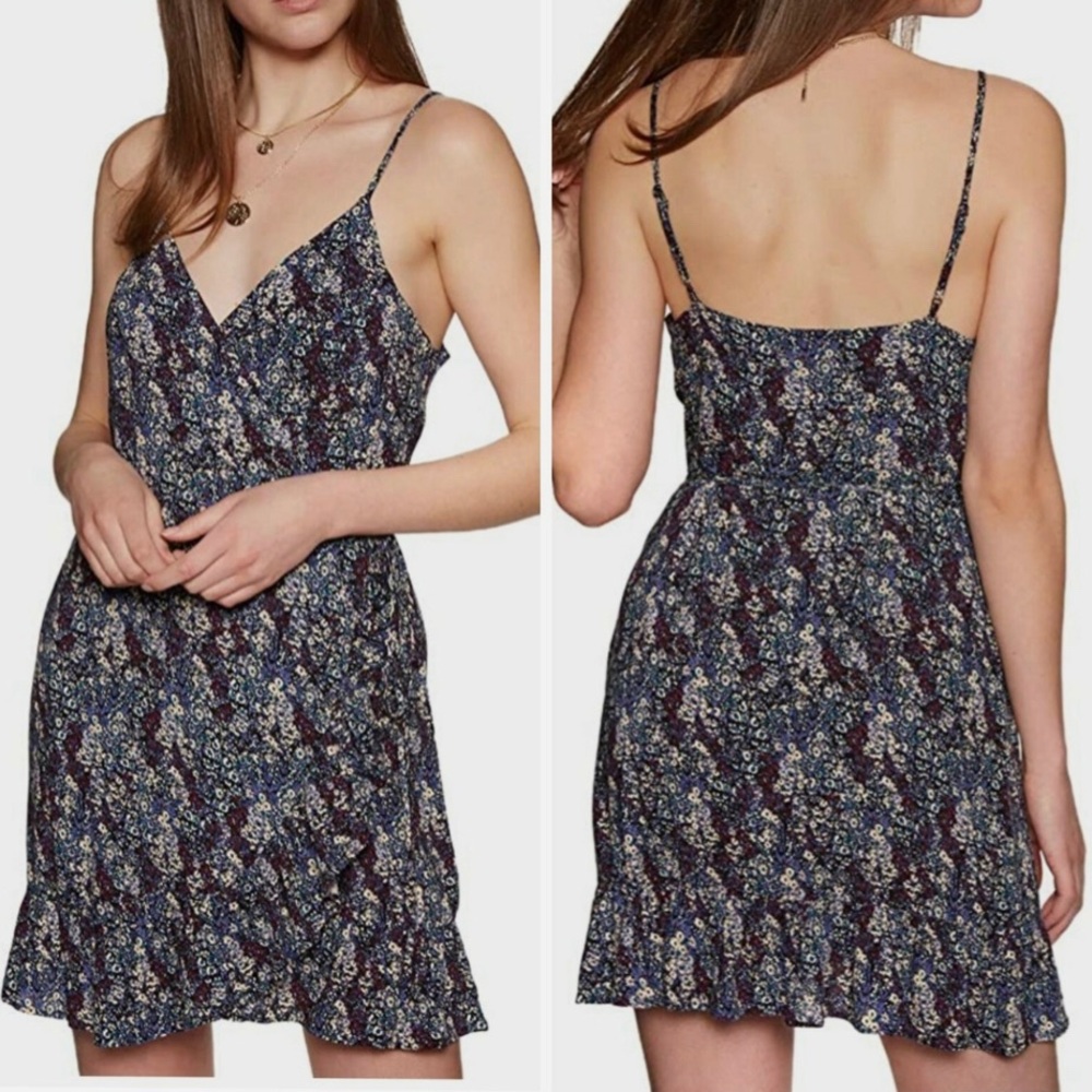 Intimately Free People My Love Floral Wrap Mini Spaghetti Strap Dress Sz M